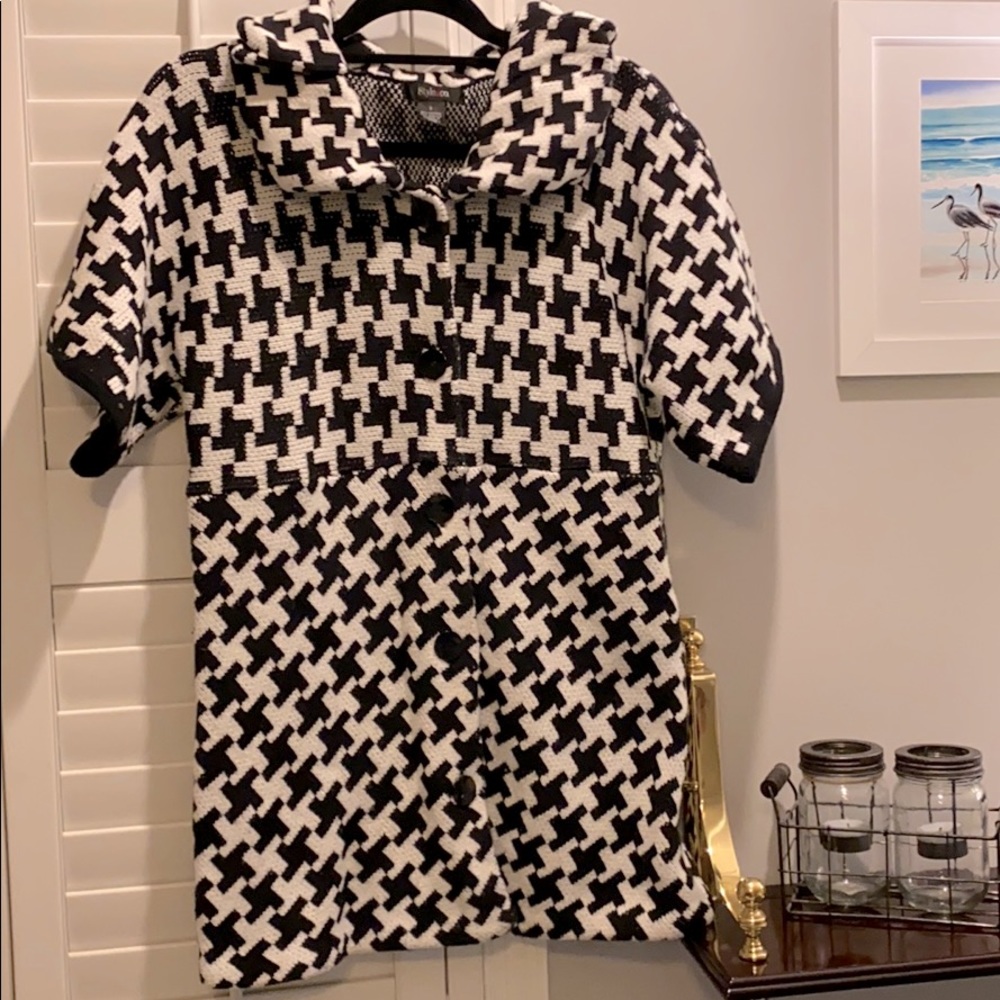 Style & Co. houndstooth short sleeve sweater S